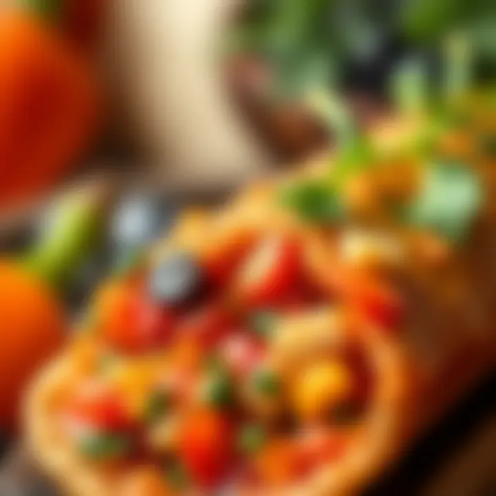 Close-up of spicy tantuni with fresh ingredients