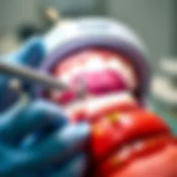 A close-up view of a dental examination highlighting oral health.