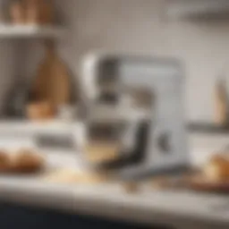 A sleek Arçelik dough kneading machine on a kitchen countertop