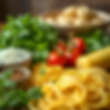 Ingredients laid out for making Aslan Pastası, highlighting the freshness and quality