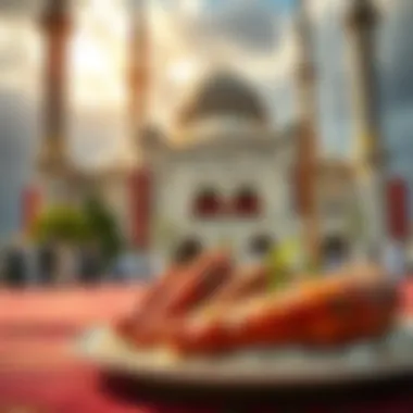 A serene mosque setting during Ashura observance