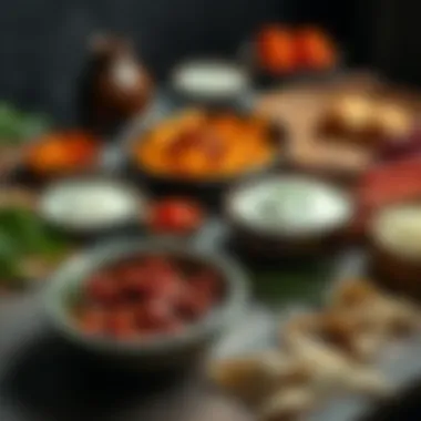 Traditional Ashura recipes laid out with ingredients