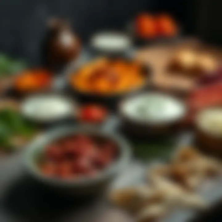 Traditional Ashura recipes laid out with ingredients