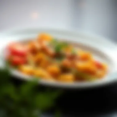 Artfully Plated Ateş Piliç Dish A beautifully plated dish of Ateş Piliç garnished with vegetables