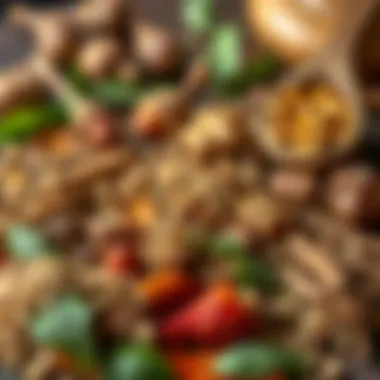 Traditional Turkish Spices for Flavorful Dishes A vibrant arrangement of spices used in traditional Turkish cooking