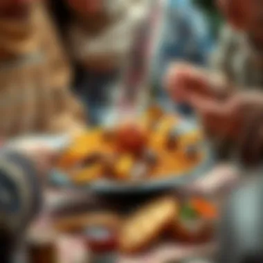 Cultural Significance: Sharing Ashure Together A historical depiction of Ashure being shared during a cultural gathering.