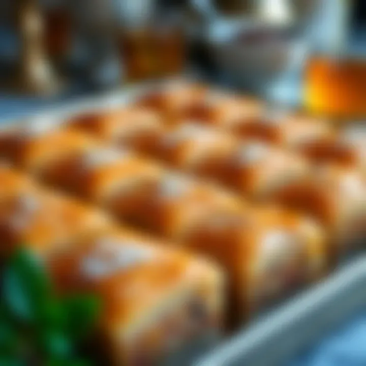 A beautifully baked tray of golden baklava