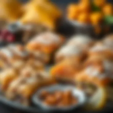An assortment of baklava fillings including nuts and spices