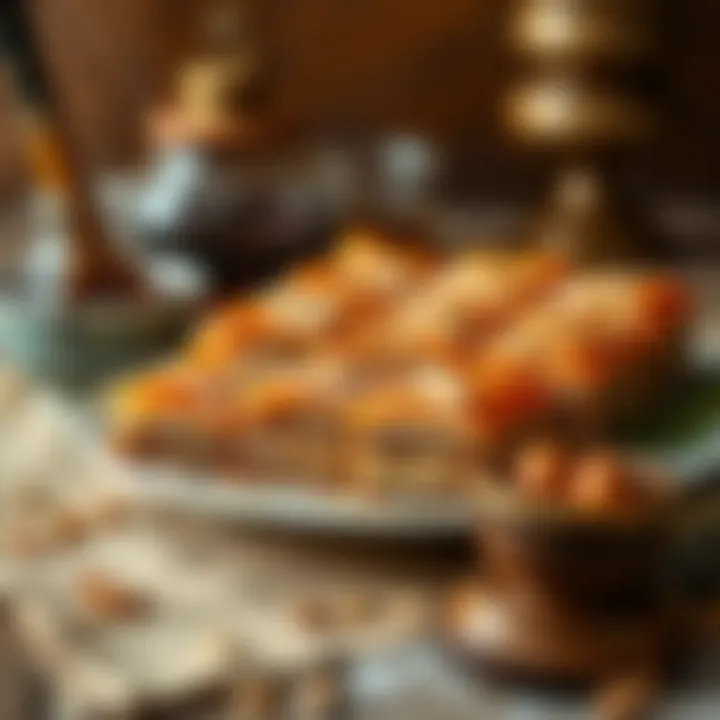 Presentation of traditional Turkish baklava