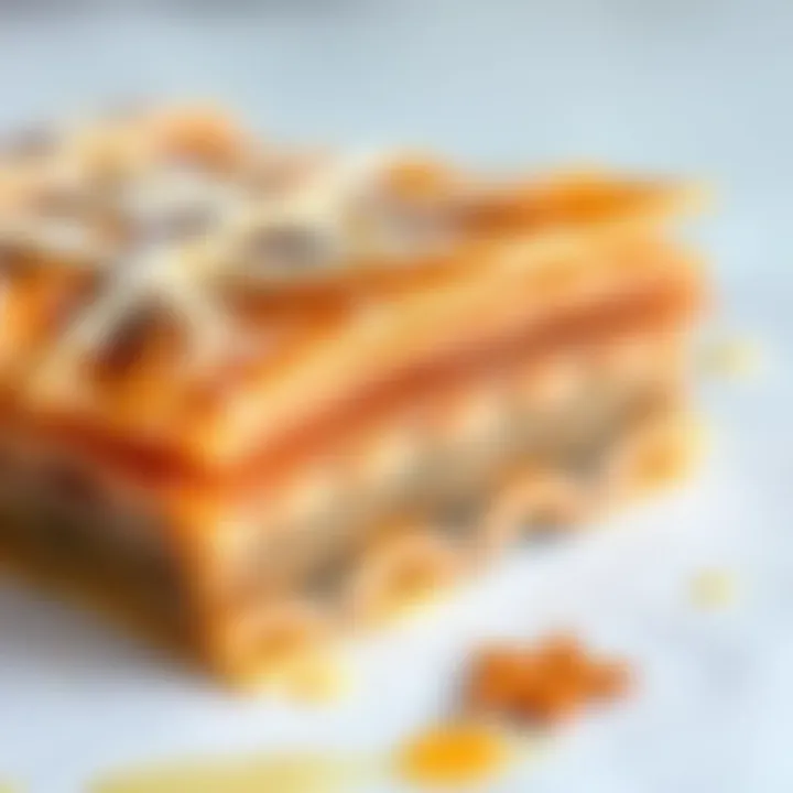 Layers of thin pastry sheets used for baklava