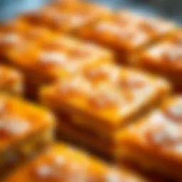Golden layers of baklava showcasing traditional craftsmanship