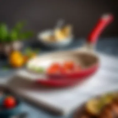 Elegant ceramic frying pan with a glossy finish