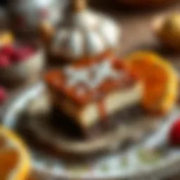 Traditional Turkish helva served on a decorative plate
