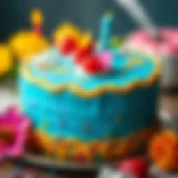 A beautifully decorated birthday cake with vibrant colors