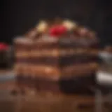 Decadent brownie cake layers showcasing rich chocolate texture