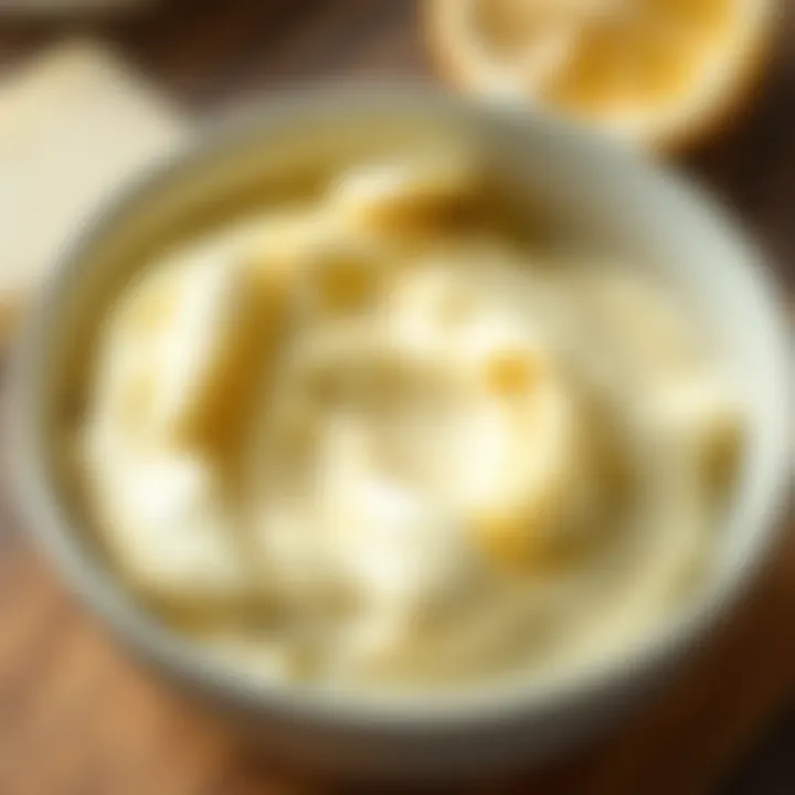 Creamy texture of butter in a bowl