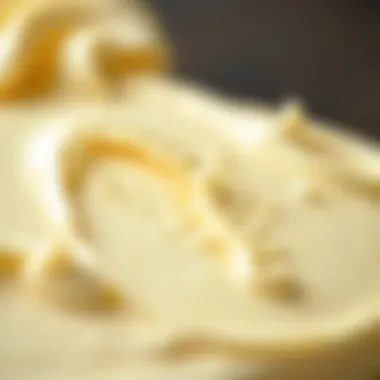 Close-up of creamy cheesecake texture