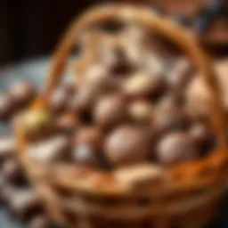 A beautifully arranged chocolate basket filled with assorted chocolates