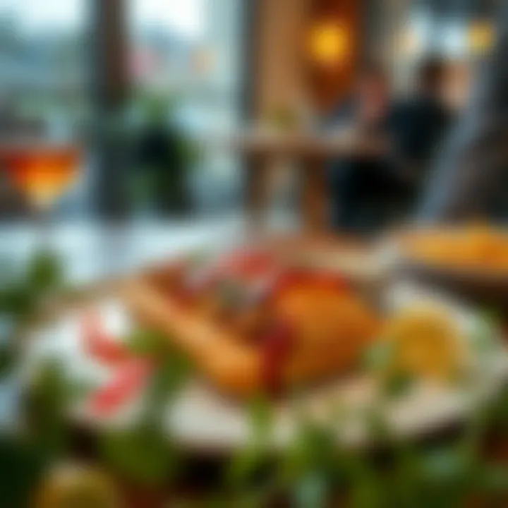 An elegant plate of Çınar tantuni presented in a modern dining setting