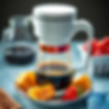 Close-up of an electric coffee pot with coffee brewing