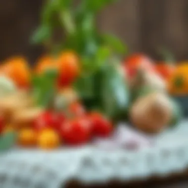An assortment of fresh ingredients used in Dicle cuisine