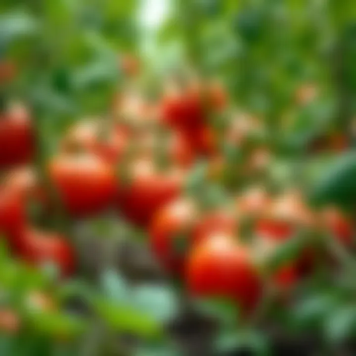 Lush garden with well-tended tomato plants