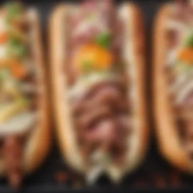 Slicing Döner on Rotisserie A close-up view of döner meat being sliced expertly on a vertical rotisserie