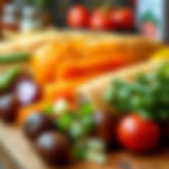 A close-up of fresh ingredients used in döner preparation, highlighting quality and freshness