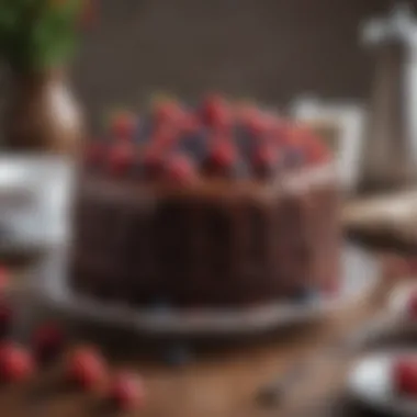 Delicious chocolate cake made with Dr Oetker cocoa, garnished with fresh berries.