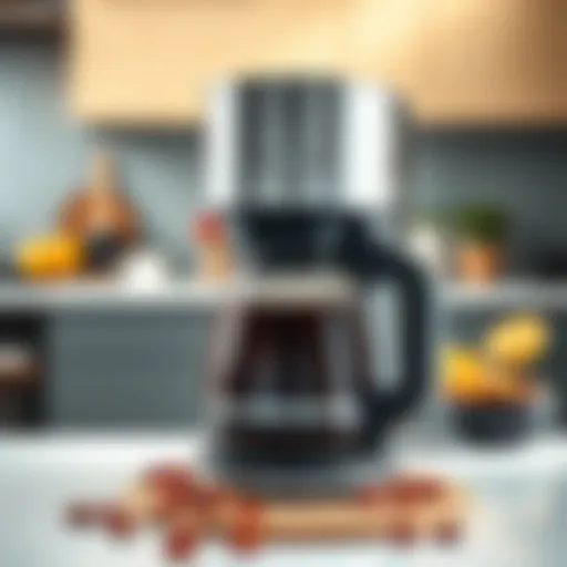 Elegant electric coffee pot on a modern kitchen counter
