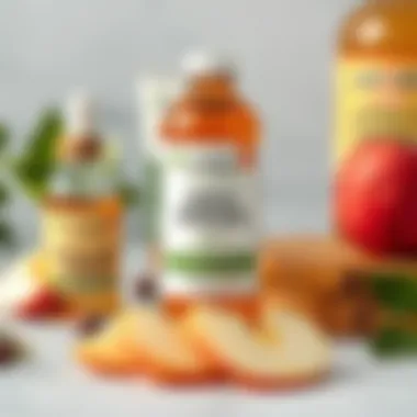 Natural skincare products featuring apple cider vinegar