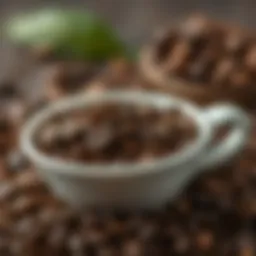 Aromatic coffee grounds ready for brewing