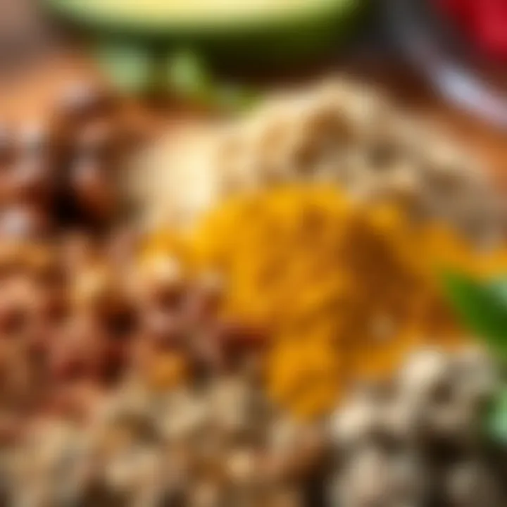 Close-up of spices used for turkey seasoning