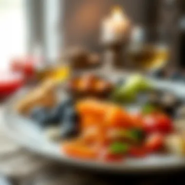 Beautifully Arranged Iftar Plate Close-up of a beautifully arranged plate for iftar