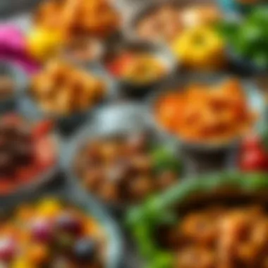 Assortment of Turkish Dishes for Iftar Colorful assortment of Turkish dishes prepared for iftar