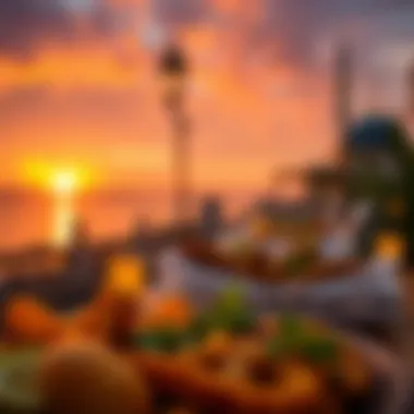 Serene Sunset Signifying Iftar Time A serene sunset marks the beginning of iftar time