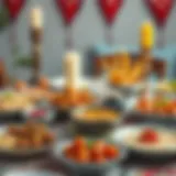 Traditional Turkish iftar table set with various dishes