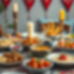 Traditional Turkish iftar table set with various dishes