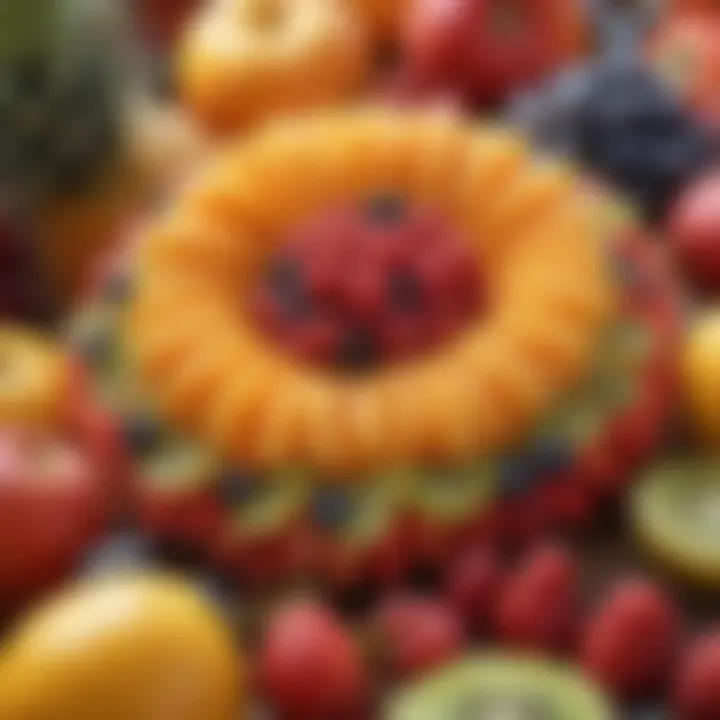 Close-up of fresh fruits arranged artistically