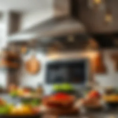 Efficient oven hood setup in a bustling kitchen