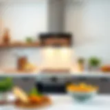 Modern kitchen with a stylish oven hood set