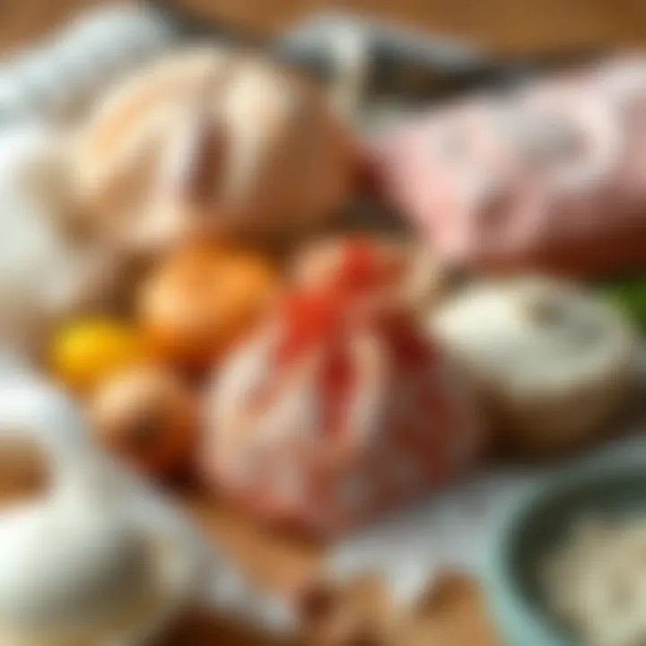 Diverse Materials for Bridal Pouch Decoration Various materials used for decorating a bridal pouch, including lace and fabric.