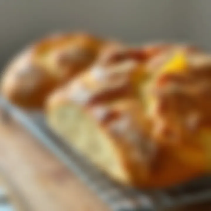 Freshly baked gluten-free bread cooling on a rack