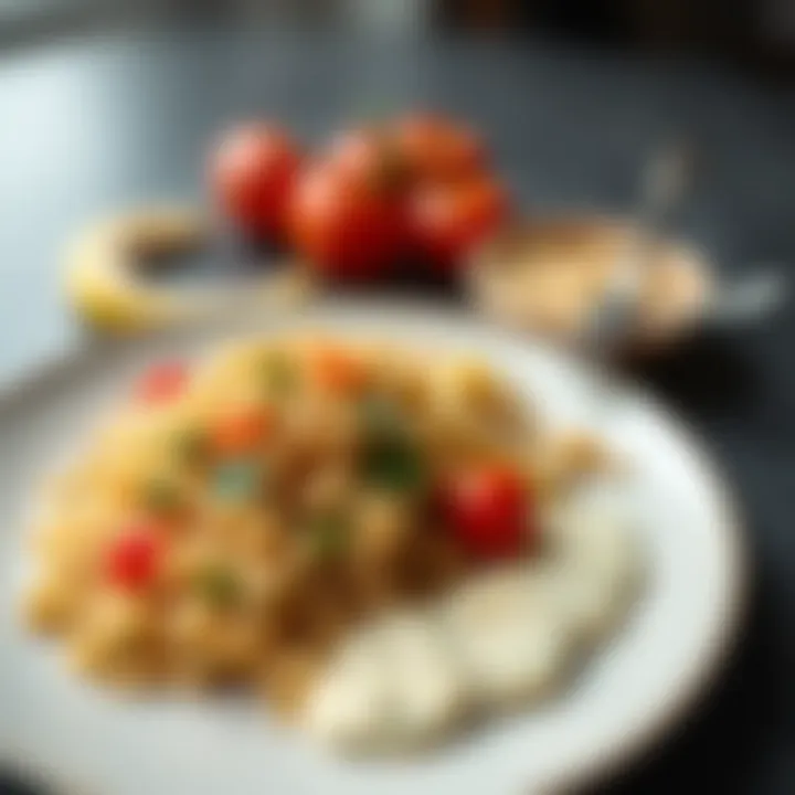 A beautifully arranged gluten-free bulgur dish served on a plate