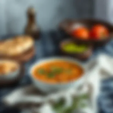 Delicious homemade lentil soup served for iftar