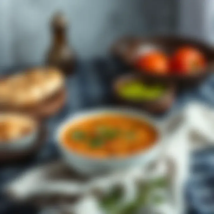 Delicious homemade lentil soup served for iftar