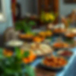 Traditional Turkish iftar table adorned with various dishes