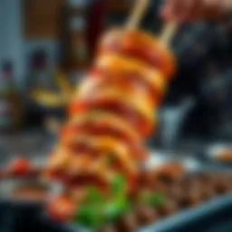 A traditional döner kebab preparation