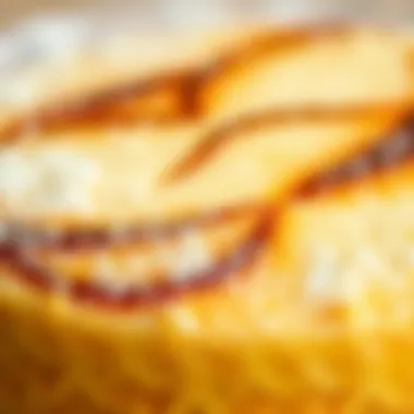 A captivating close-up of the texture of freshly made Kemalpaşa dessert