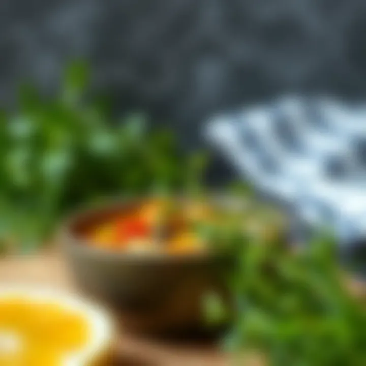 Kısnis herb gracefully arranged in a culinary setting